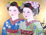 三輪良平　舞妓　日本画/紙本